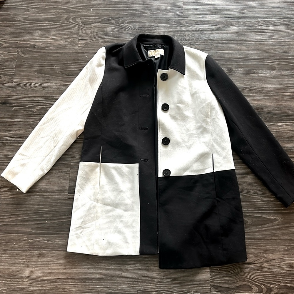 Michael Kors Black & White Coat - Size 14